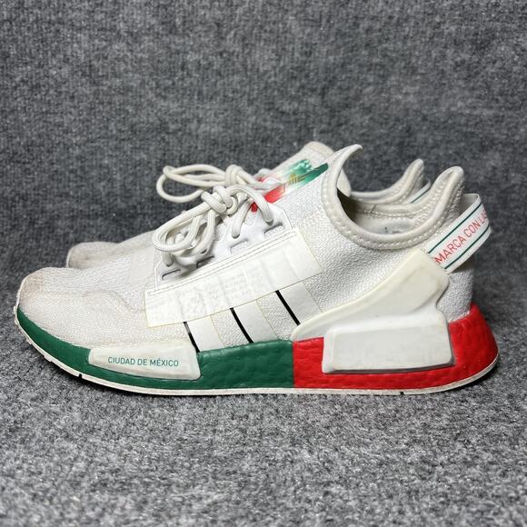Adidas NMD_R1 V2 Shoes Mens Size 7 White Green Red Mexico City Boost FY6629 - Picture 3 of 10